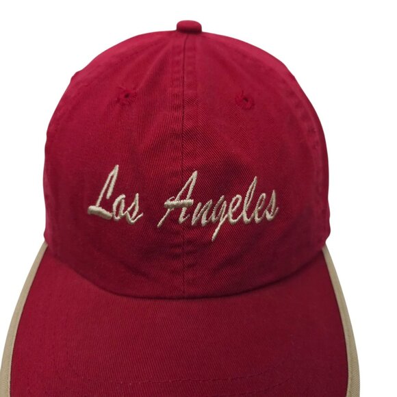 Los Angeles Embroidered Script Adjustable Tuck Strap Cap Trucker Baseball Hat - Picture 7 of 14